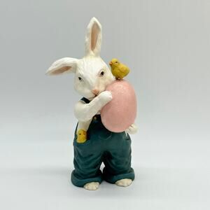 Bethany Lowe Buster Bunny With Egg Wearing Overalls Easter Figure TD5002 Retired